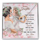To My Daughter Necklace - Special Gift from Mom for Birthday, Christmas & Proud Mom Moments - Interlocking Hearts Necklace