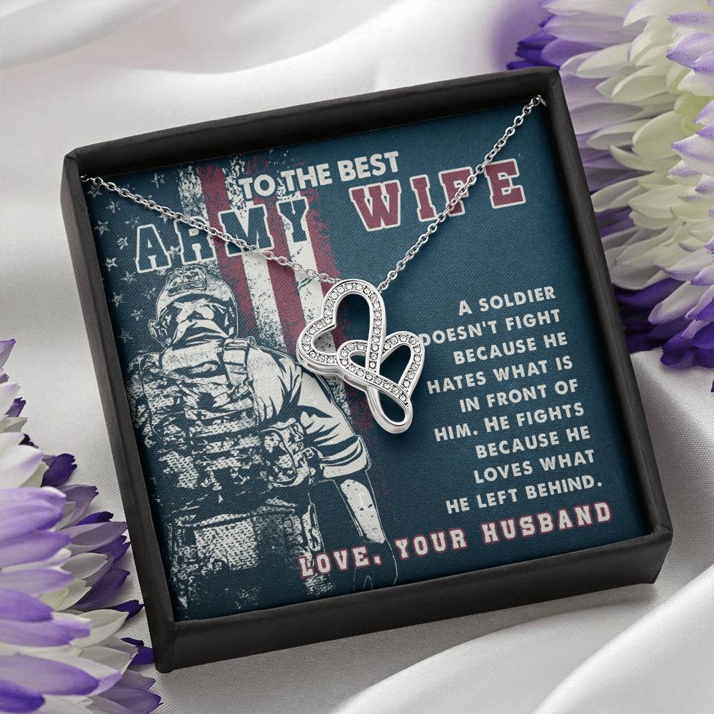 To The Best Army Wife - Heart-to-heart Pendant Necklace from Husband