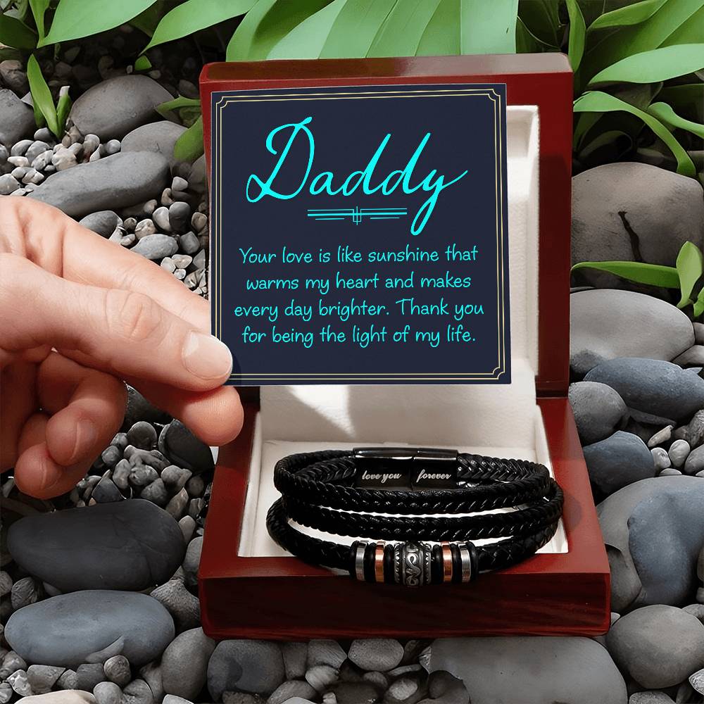 Daddy - your love is like sunshine - Gift for Dad - Love You Forever Bracelet
