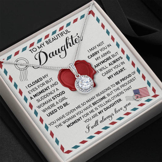 To My Daughter Necklace – Birthday & Graduation Jewelry for Her – Eternal Hope Necklace