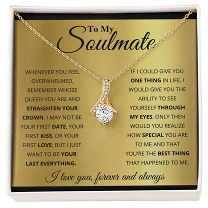 To My Soulmate Necklace - Unique Soulmate Gift for Her for Birthdays & Surprise Moments - Alluring Beauty Necklace