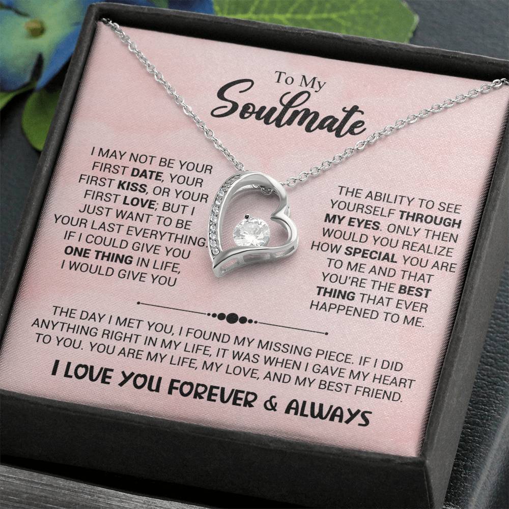 To My Soulmate Necklace - Long Distance Relationship Soulmate Gift for Romantic Occasions - Forever Love Necklace