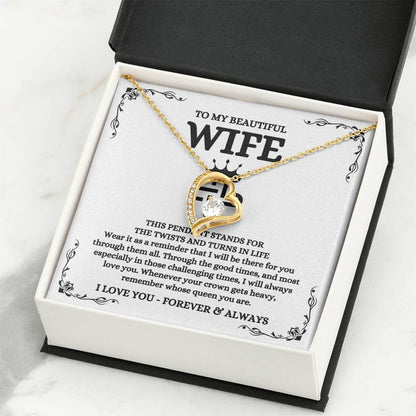 To My Beautiful Wife Necklace - Emotional Jewelry for Wife from Husband to Celebrate Love on Valentine’s Day & Beyond - Forever Love Necklace