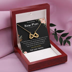 To An Amazing New Mom - Love Kiss & Kicks from Your Tummy- Endless Love Necklace - New Mom Gift