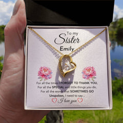 Heart-Shaped Sister Necklace, Symbol Of Love & Friendship, Meaningful Gift, To My Sister, I love You