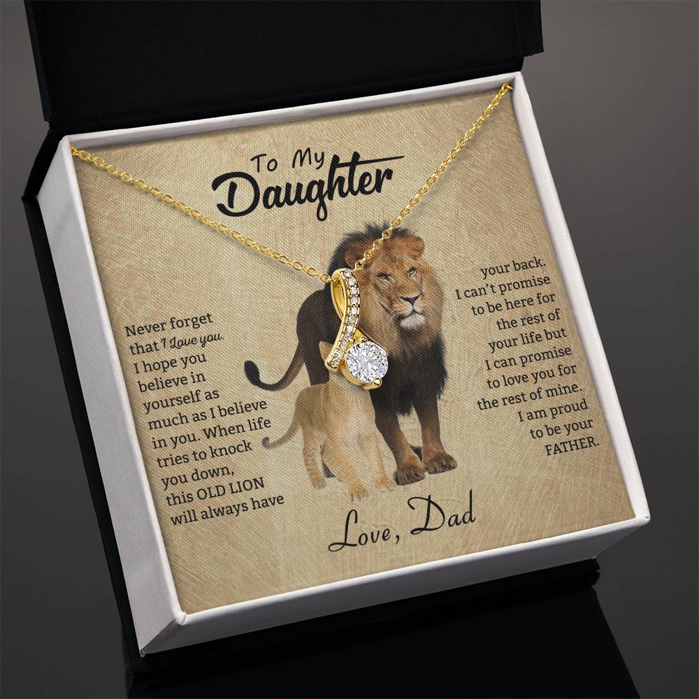 To My Daughter Necklace - Loving Gift for Daughter from Dad for Christmas, Proud Achievements & Special Days - Alluring Beauty Necklace