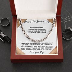 13th Anniversary Cuban Link Chain, Loving Gift for Him, Celebrate Memories, Journey & Togetherness, Happy 13th Anniversary