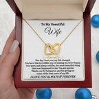 To My Wife Necklace - Meaningful Gift from Husband for Valentine’s Day - Interlocking Hearts Necklace