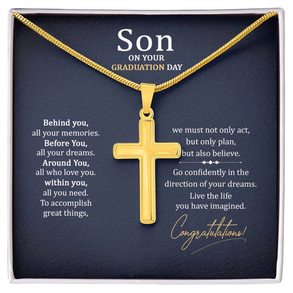 Graduation Gift for Son - Congratulations - Artisan Cross Necklace
