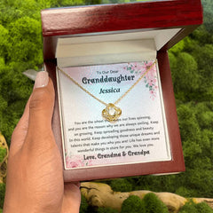 Love Knot Necklace for Granddaughter, Jewelry Gift, Sentimental Keepsake for Birthday, Christmas, or Special Occasion, To Our Dear Granddaughter
