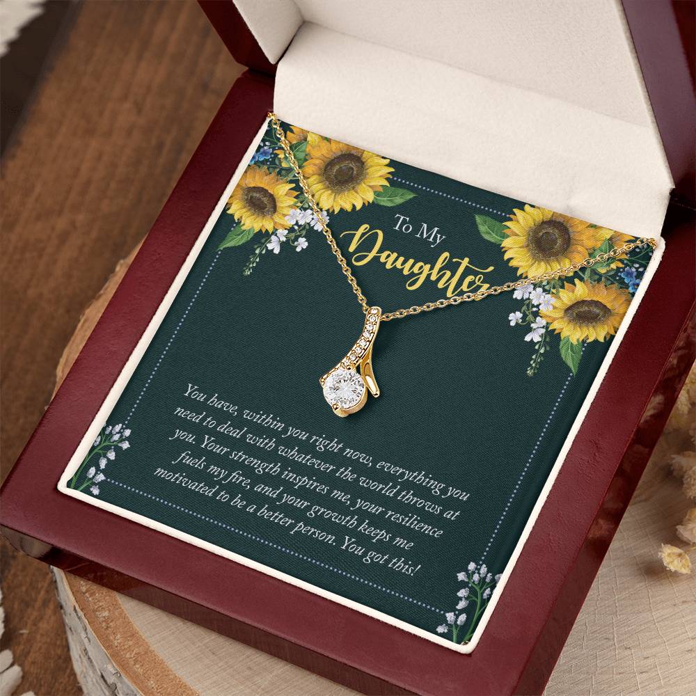 To My Daughter Necklace – Daughter Gift for Valentine’s and Graduation – Alluring Beauty Necklace