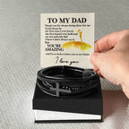 To My Dad - You're Amazing - Gift for Dad - Men's Cross Bracelet