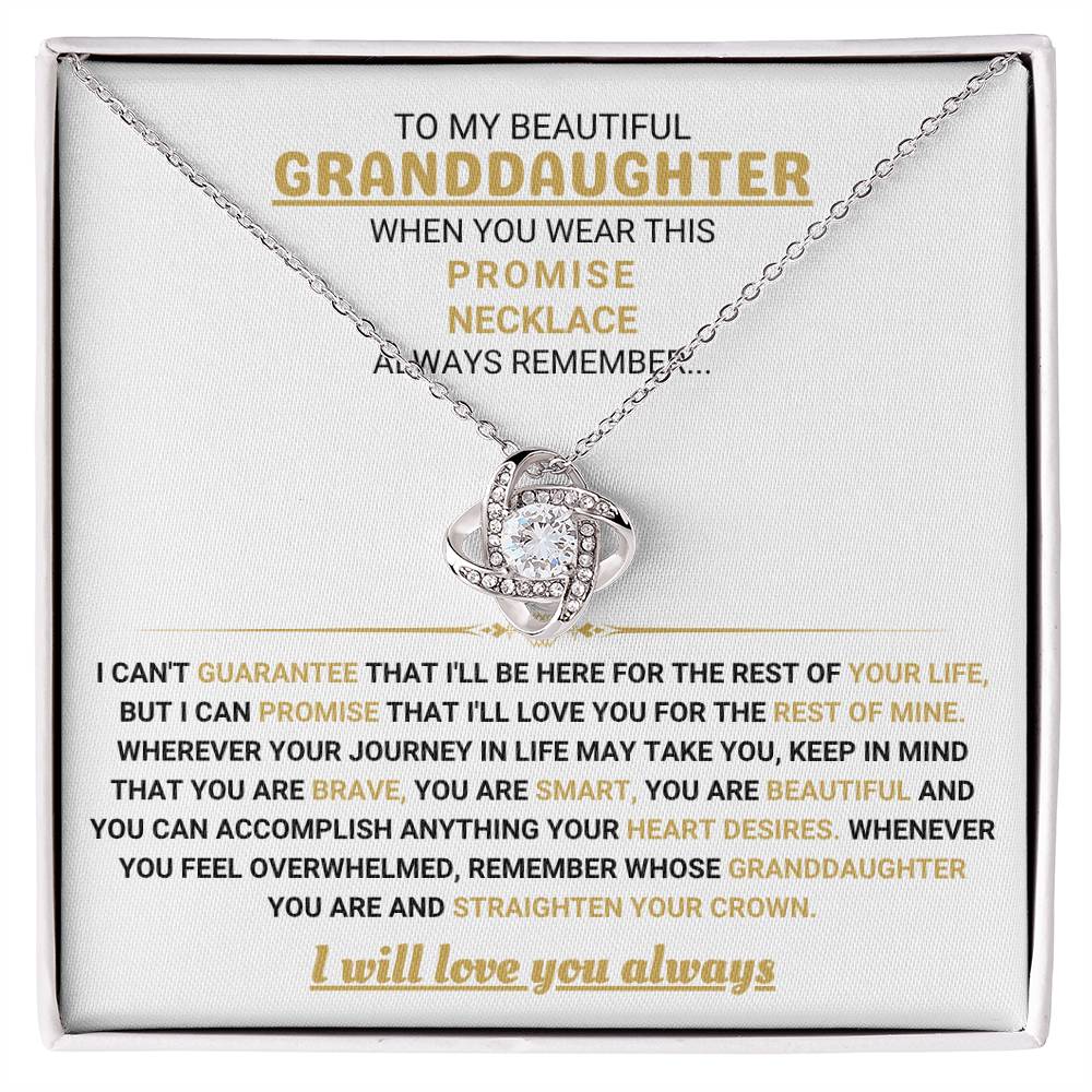 To My Granddaughter Necklace – Birthday Graduation Special Gift for Granddaughter – Love Knot Necklace