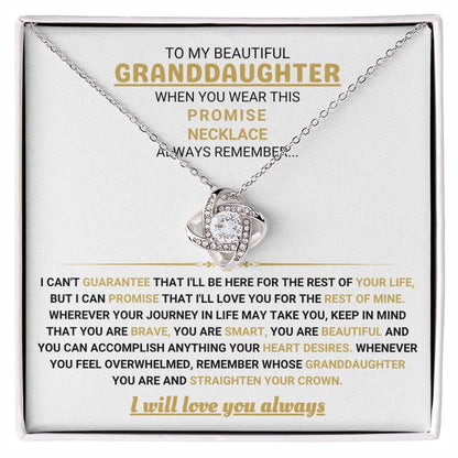 To My Granddaughter Necklace – Birthday Graduation Special Gift for Granddaughter – Love Knot Necklace