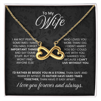 To My Wife Necklace - Loving Husband to Wife Gift for Christmas, Valentine’s Day, Anniversary & Special Days - Endless Love Necklace