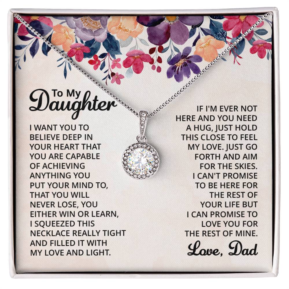 To My Daughter Necklace – Dad to Daughter Birthday Jewelry – Eternal Hope Necklace