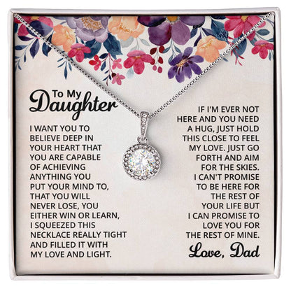 To My Daughter Necklace – Dad to Daughter Birthday Jewelry – Eternal Hope Necklace