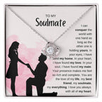 To My Soulmate Necklace - Romantic Jewelry Gift for Her for Christmas & Special Dates - Love Knot Necklace
