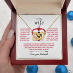 To My Wife Necklace - Meaningful Jewelry Gift from Husband for Valentine’s Day & Anniversary - Interlocking Hearts Necklace