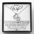 To My Wife Necklace - Romantic Keepsake Jewelry Gift from Husband for Special Days & Valentine’s Love - Heart-to-heart Pendant Necklace