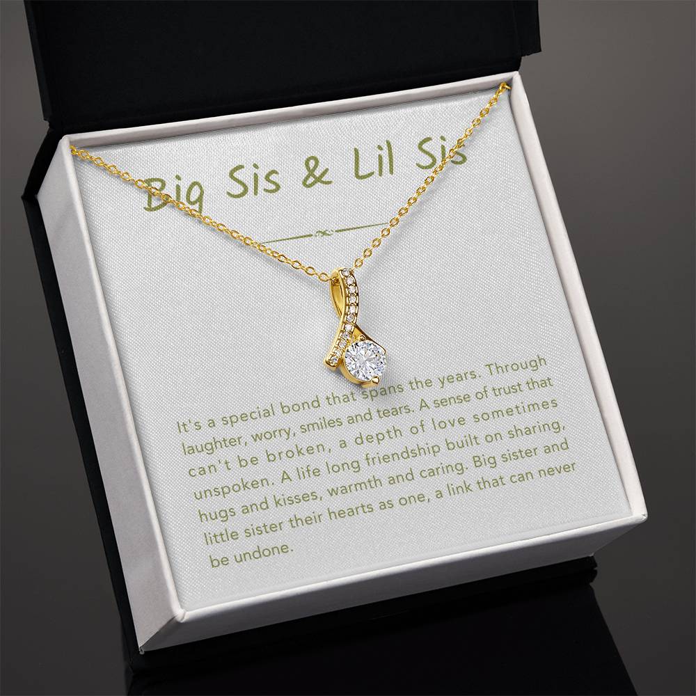 Big Sis & Lil Sis Necklace - It's a special bond that spans the years - Gift for Sisters - Alluring Beauty Necklace