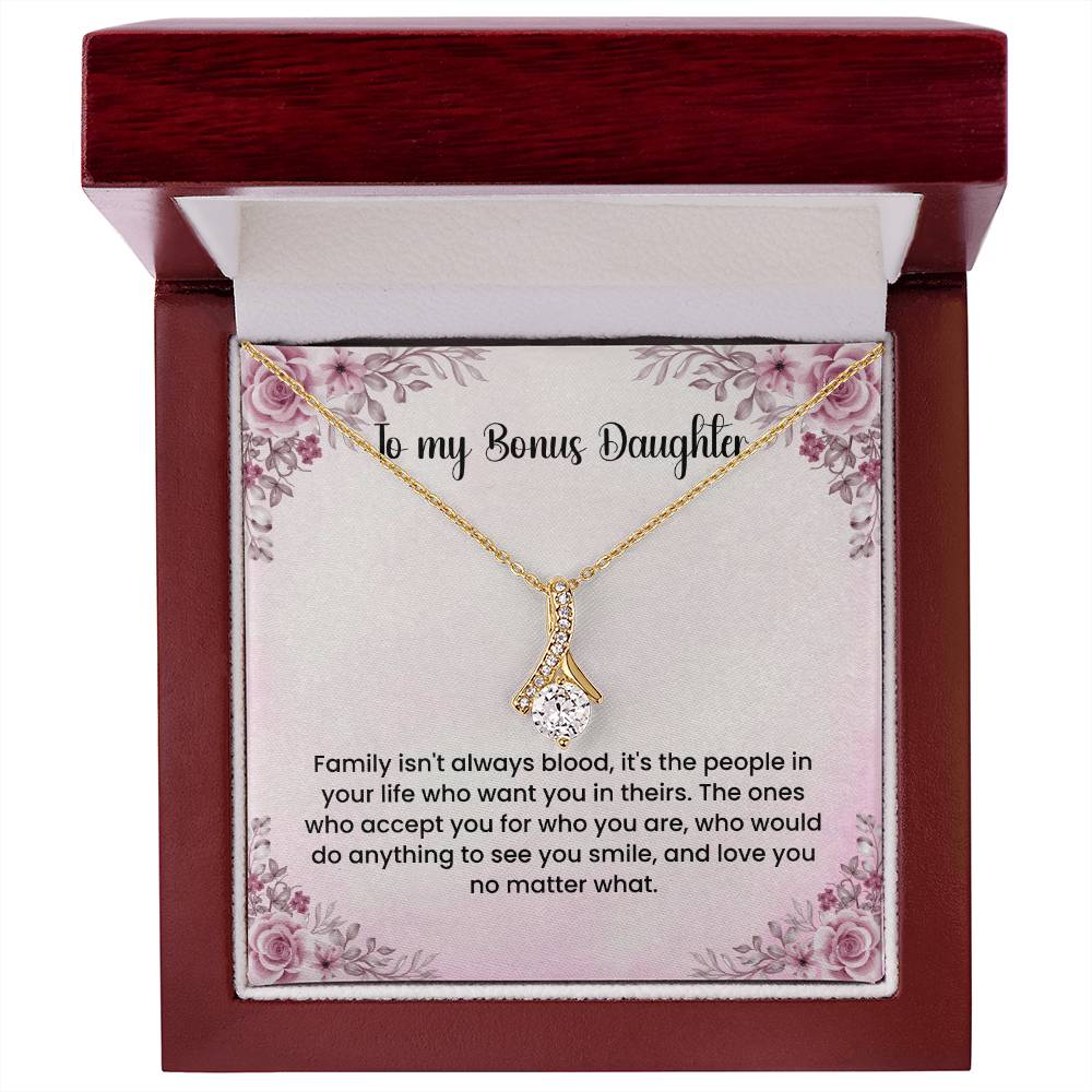 To My Bonus Daughter Necklace - Alluring Beauty Necklace - Gift for Bonus Daughter