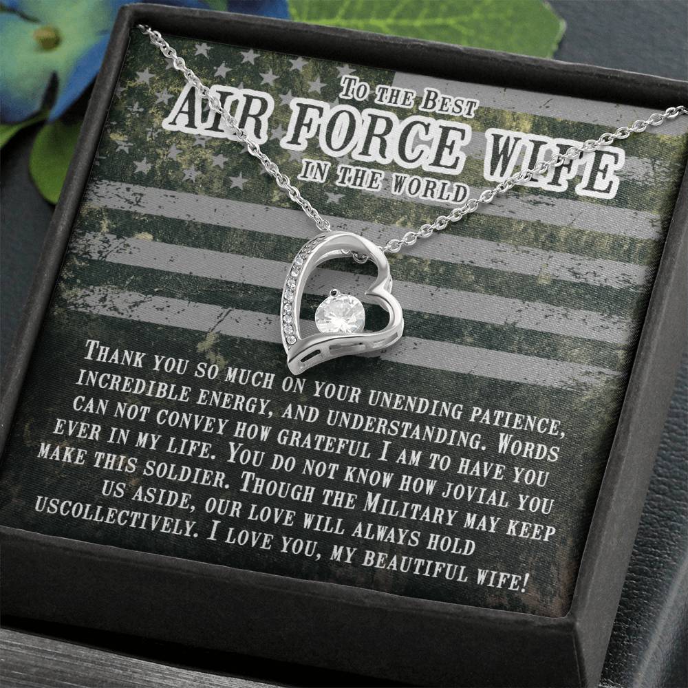 Jewelry Gift for Air Force Wife from Husband - Romantic & Heartfelt - Forever Love Necklace