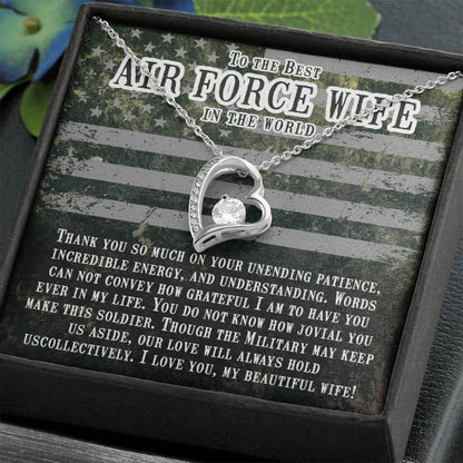 Jewelry Gift for Air Force Wife from Husband - Romantic & Heartfelt - Forever Love Necklace