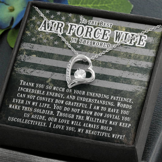 Jewelry Gift for Air Force Wife from Husband - Romantic & Heartfelt - Forever Love Necklace