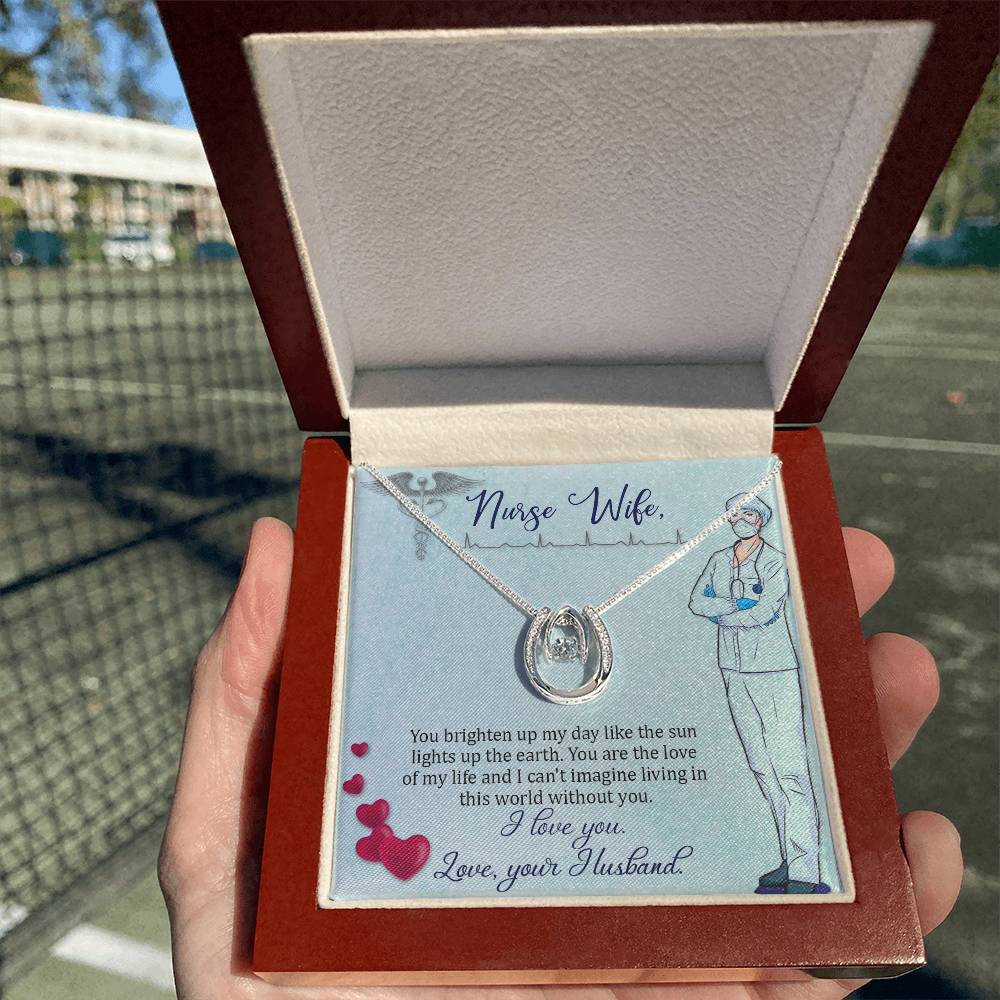 To My Nurse Wife Necklace from Husband - Sweet Romantic Gift for Every Occasion - Lucky In Love Necklace