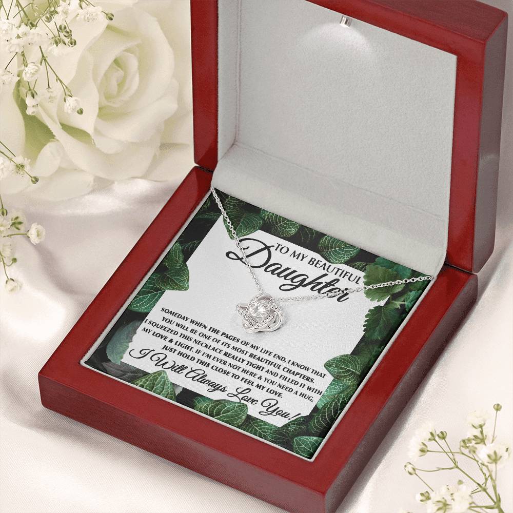 To My Daughter Necklace – Daughter Celebration Jewelry: Graduation, Birthday – Love Knot Necklace