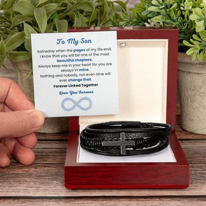 Son Graduation, Birthday Gift – Men’s Cross Bracelet