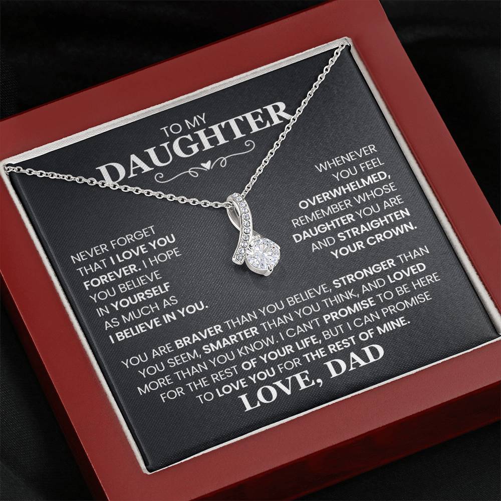 To My Daughter - Straighten Your Crown - Alluring Beauty Necklace Gift from Dad
