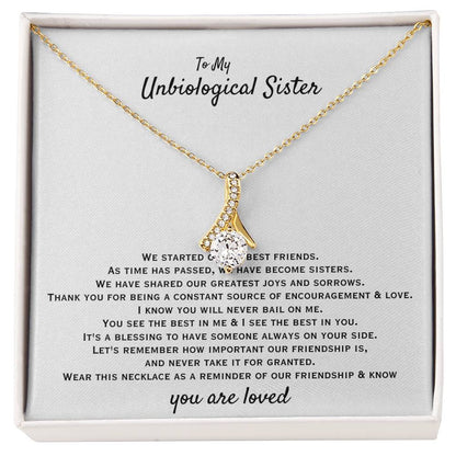To My Unbiological Sister - You are loved - Gift for Bonus Sister - Alluring Beauty Necklace