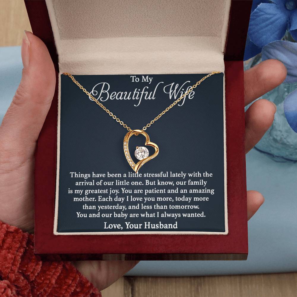 To My Beautiful Wife Necklace - Romantic Gift For Wives - Perfect For Anniversaries, Birthdays Or Special Occasions - Gifts For Her - Forever Love Necklace