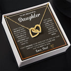 To My Daughter Necklace – Graduation & Christmas Gift from Dad – Interlocking Hearts Necklace