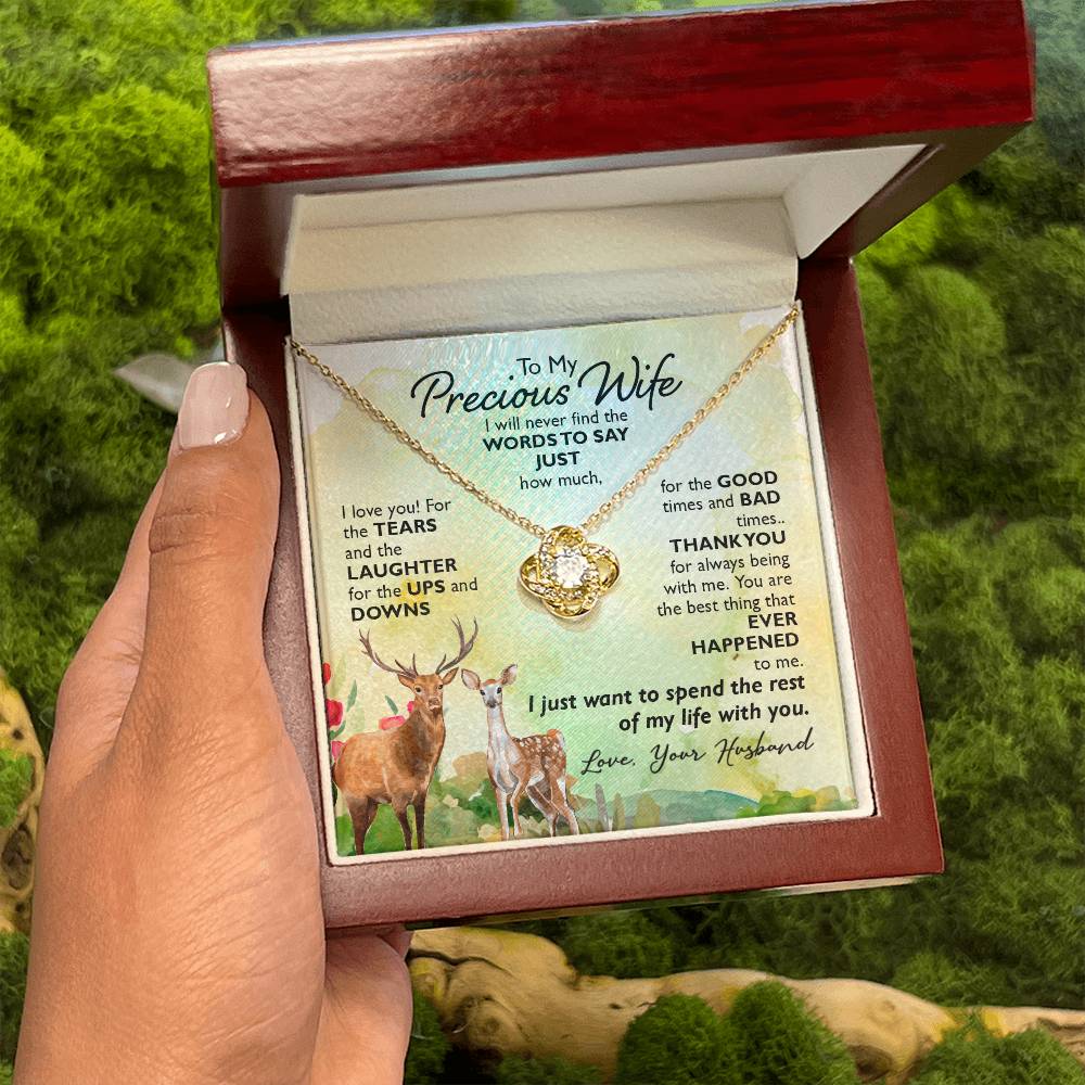 Unique Gift for Wife - Loving Jewelry from Husband for Birthday, Valentine’s Day & Holidays - Love Knot Necklace