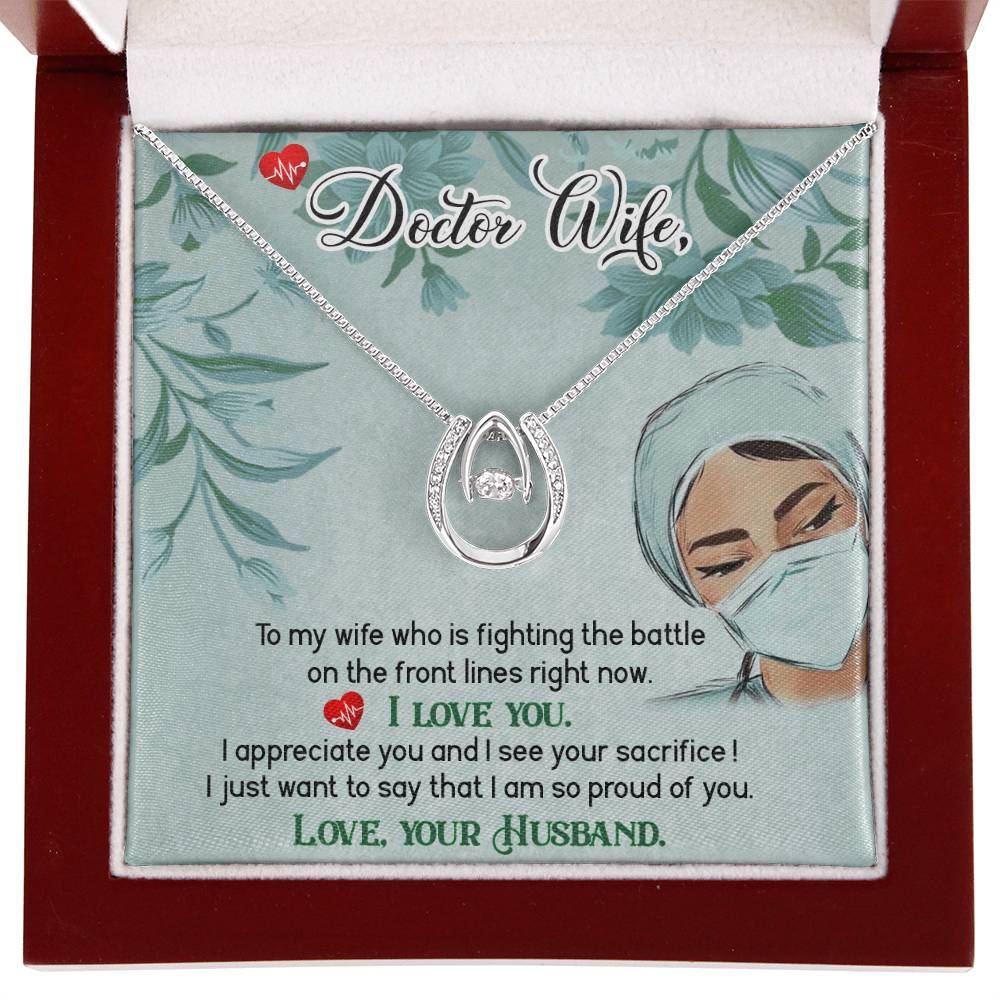 To My Doctor Wife Necklace - Emotional Valentine’s Day Gift from Husband - Lucky In Love Necklace