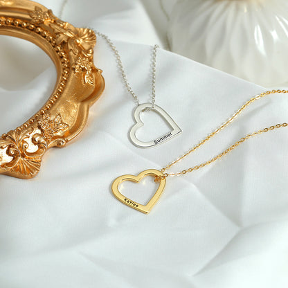 Exquisite Fashion Hollow Heart Customizable Name Versatile Necklace
