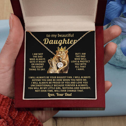 To My Daughter - I am not the dad who always gets it right - Daughter Gift from Dad - Forever Love Necklace