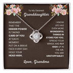 To My Granddaughter Necklace – Birthday & Graduation Gift from Grandma – Love Knot Necklace