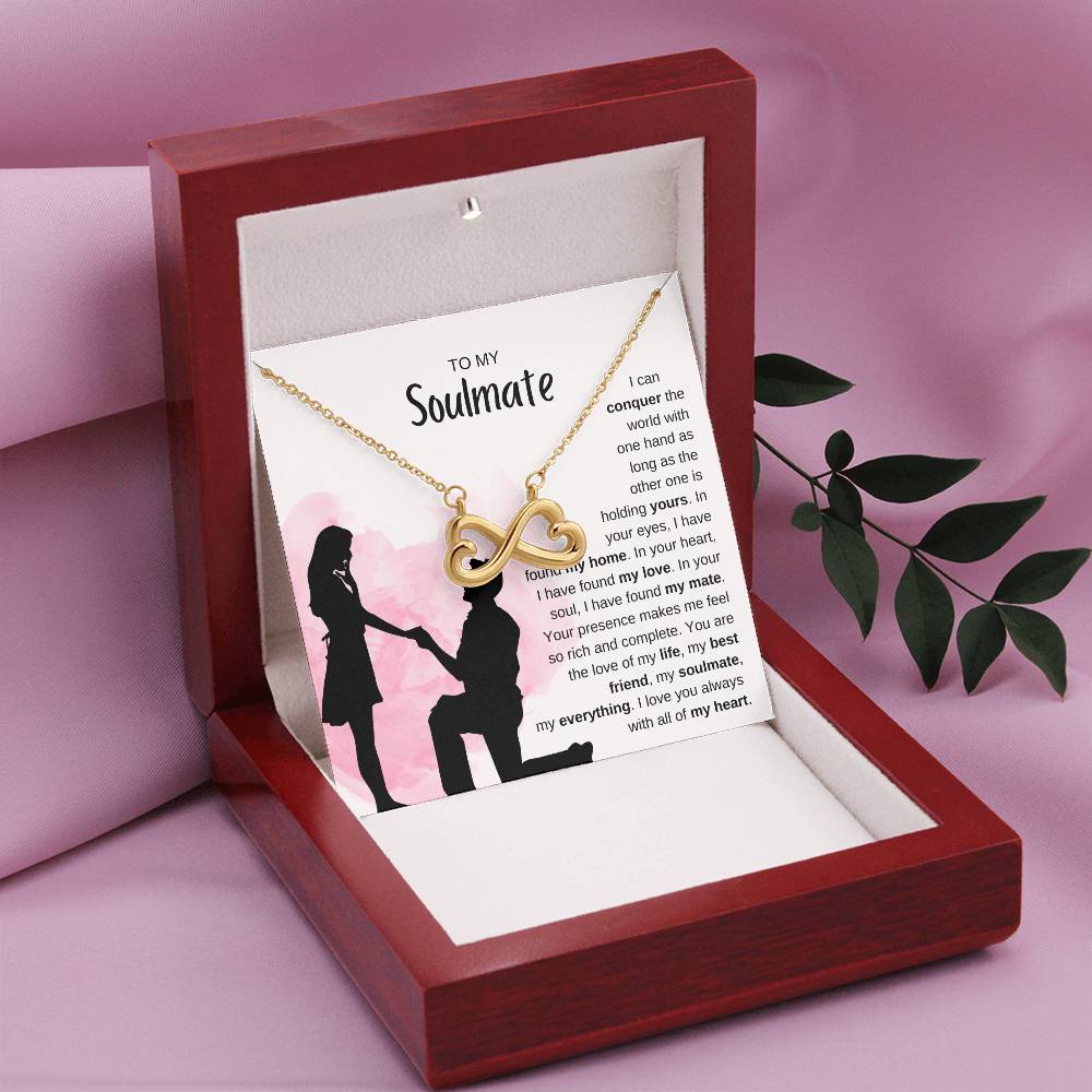 To My Soulmate Necklace - Unique Soulmate Gift for Her for Birthdays & Surprise Moments - Endless Love Necklace