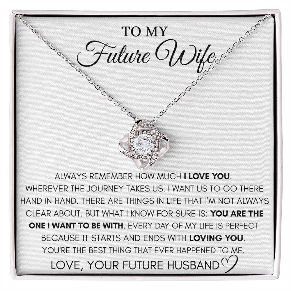 Future Wife Gift - Beautiful Necklace for Girlfriend for Birthday, Christmas & Romantic Moments - Love Knot Necklace