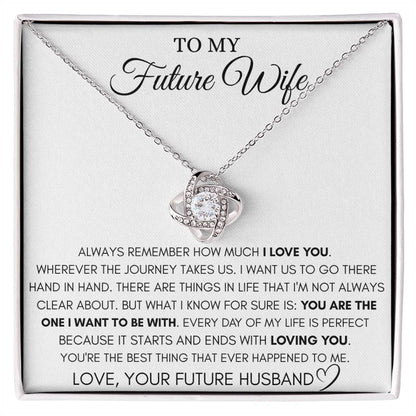 Future Wife Gift - Beautiful Necklace for Girlfriend for Birthday, Christmas & Romantic Moments - Love Knot Necklace