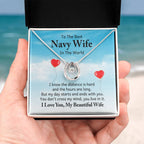To My Navy Wife Necklace - Romantic Jewelry for Valentine’s Day & Anniversaries - Lucky In Love Necklace