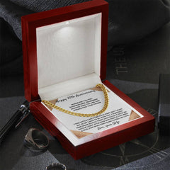 Stylish 25th Anniversary Cuban Link Chain, A Special Gift to Celebrate Love and Togetherness, Happy 25th Anniversary