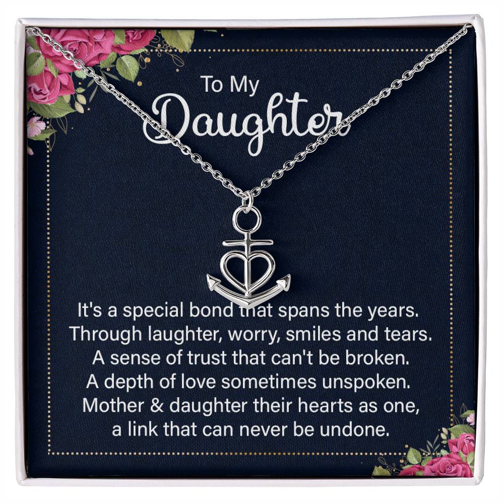 To My Daughter Necklace – Daughter Christmas, Graduation Jewelry Gift – Anchor Pendant Necklace