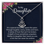 To My Daughter Necklace – Daughter Christmas, Graduation Jewelry Gift – Anchor Pendant Necklace