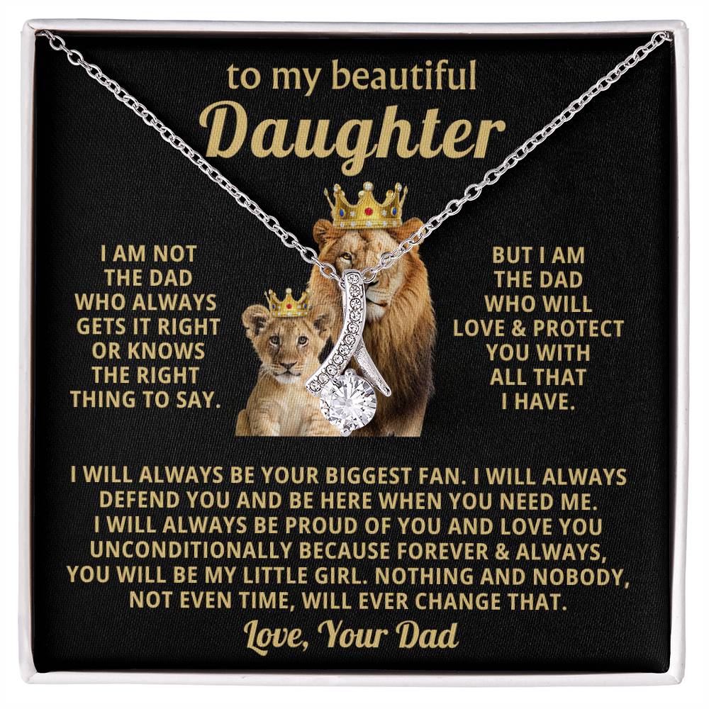 To My Daughter Necklace - Holiday Gift for Daughter from Dad - Alluring Beauty Necklace