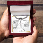 To My Grandson - I believe in you - Grandson Gift from Grandpa - Artisan Cross with Cuban Link Chain